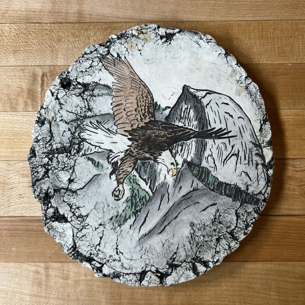 Shapes of Clay Stan Langtwait Endangered Species Bald Eagle Plaque 7 1/4" Signed